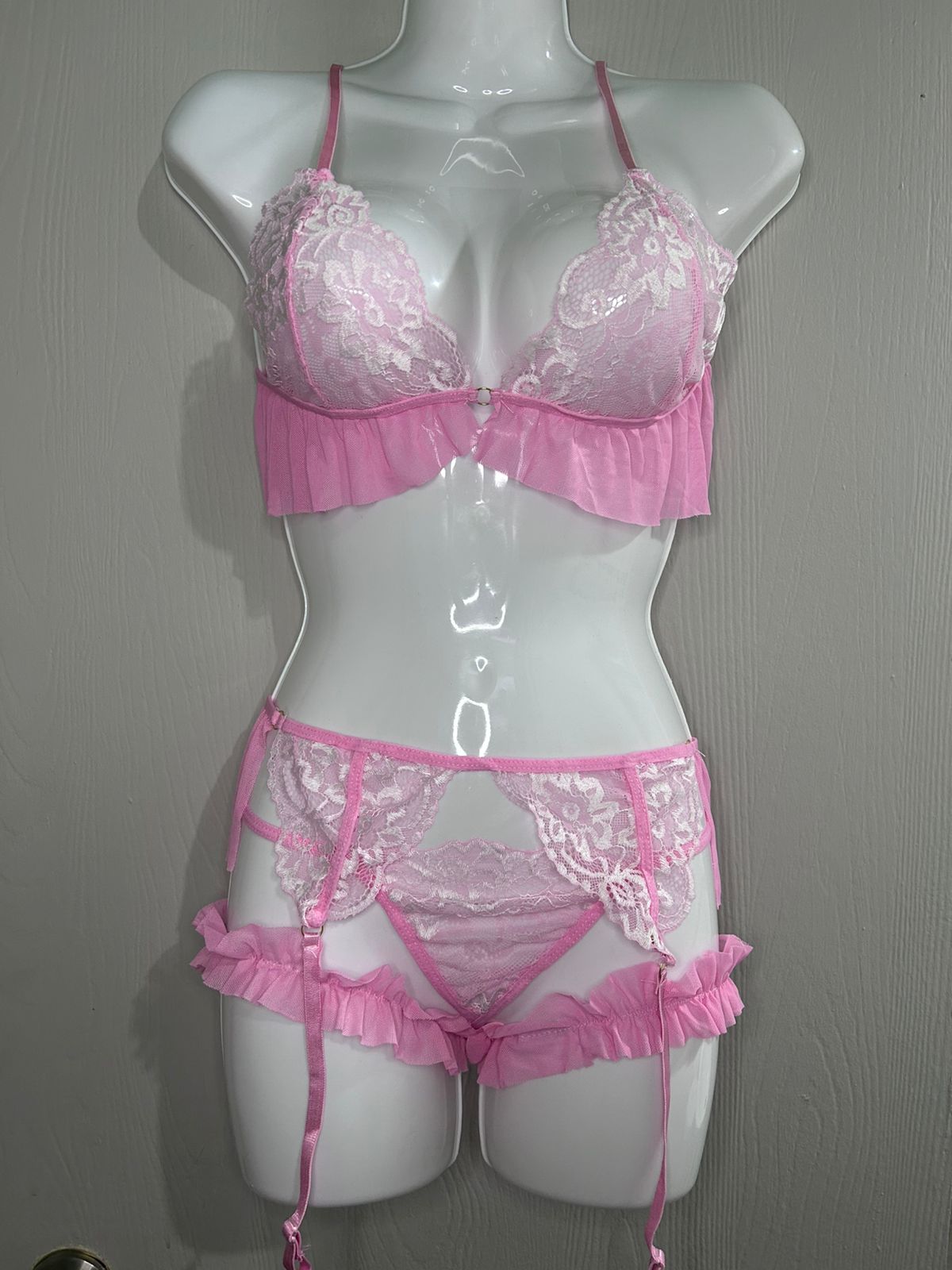 Conjunto Lencería Sexy Encaje Mujer – Portaligas 4 Piezas Chile