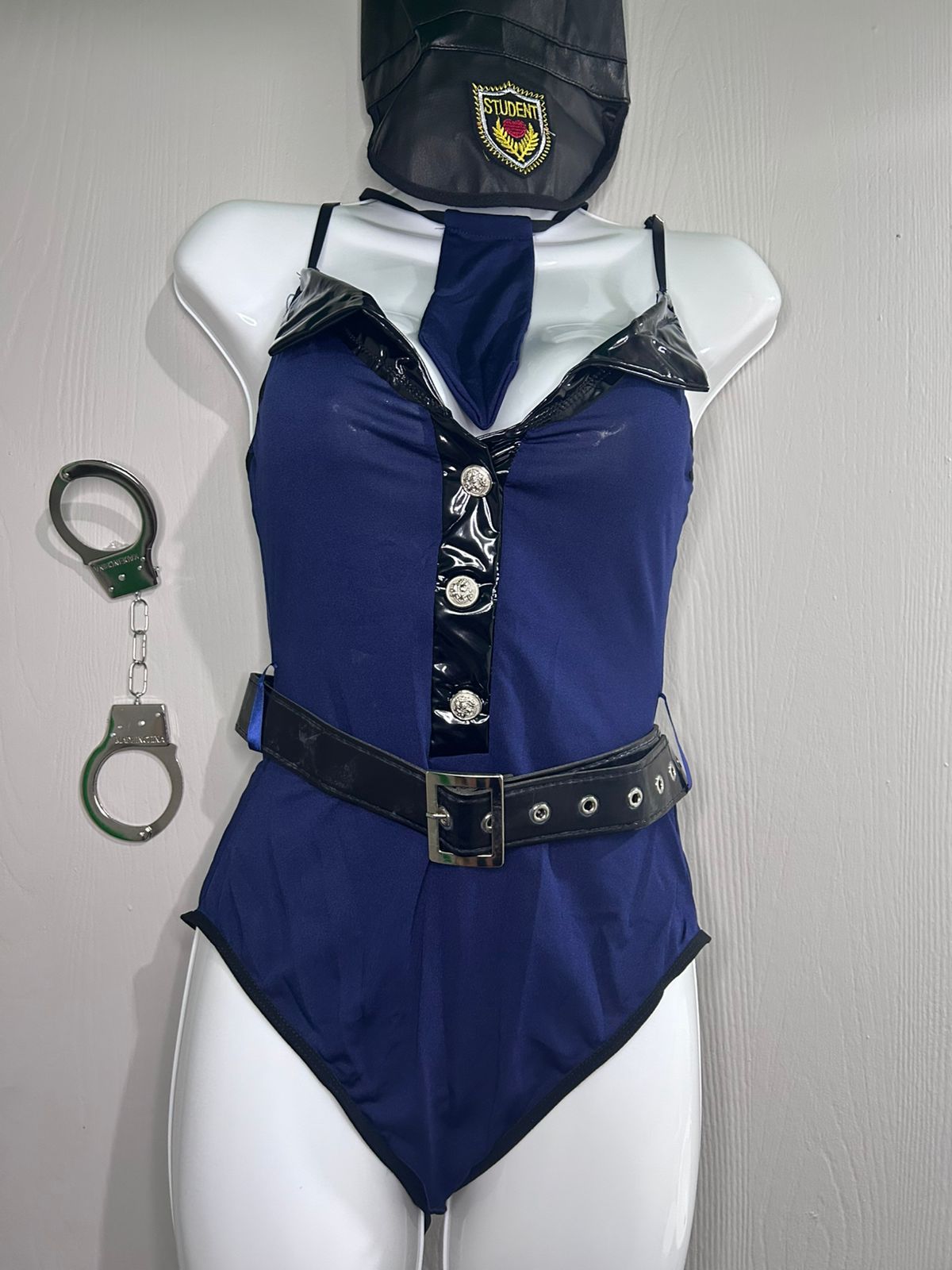 Disfraz Body Policía Sexy Azul con Cinturón y Accesorios
