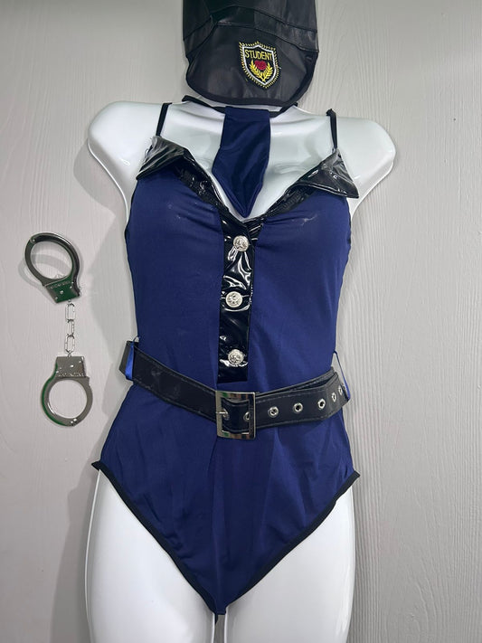 Disfraz Body Policía Sexy Azul con Cinturón y Accesorios