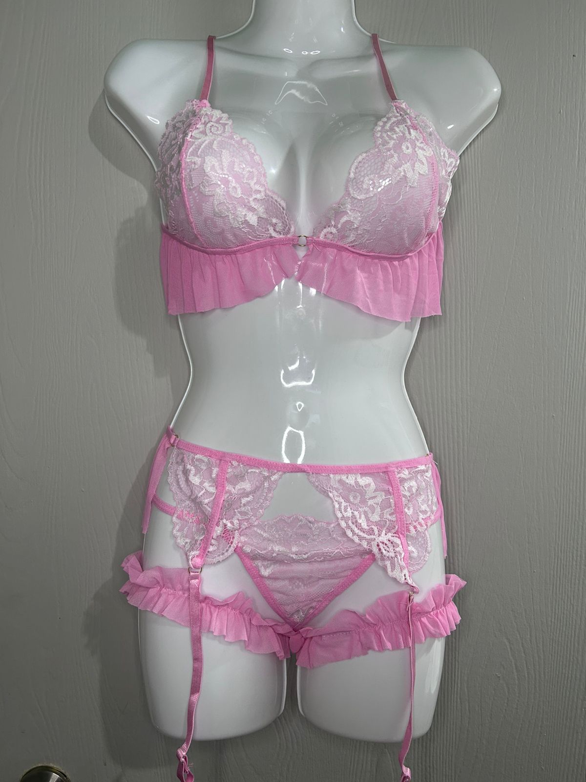 Conjunto Lencería Sexy Encaje Mujer – Portaligas 4 Piezas Chile